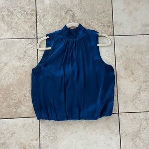 Banan Republic - Elegant Blue Satin Sleeveless Top